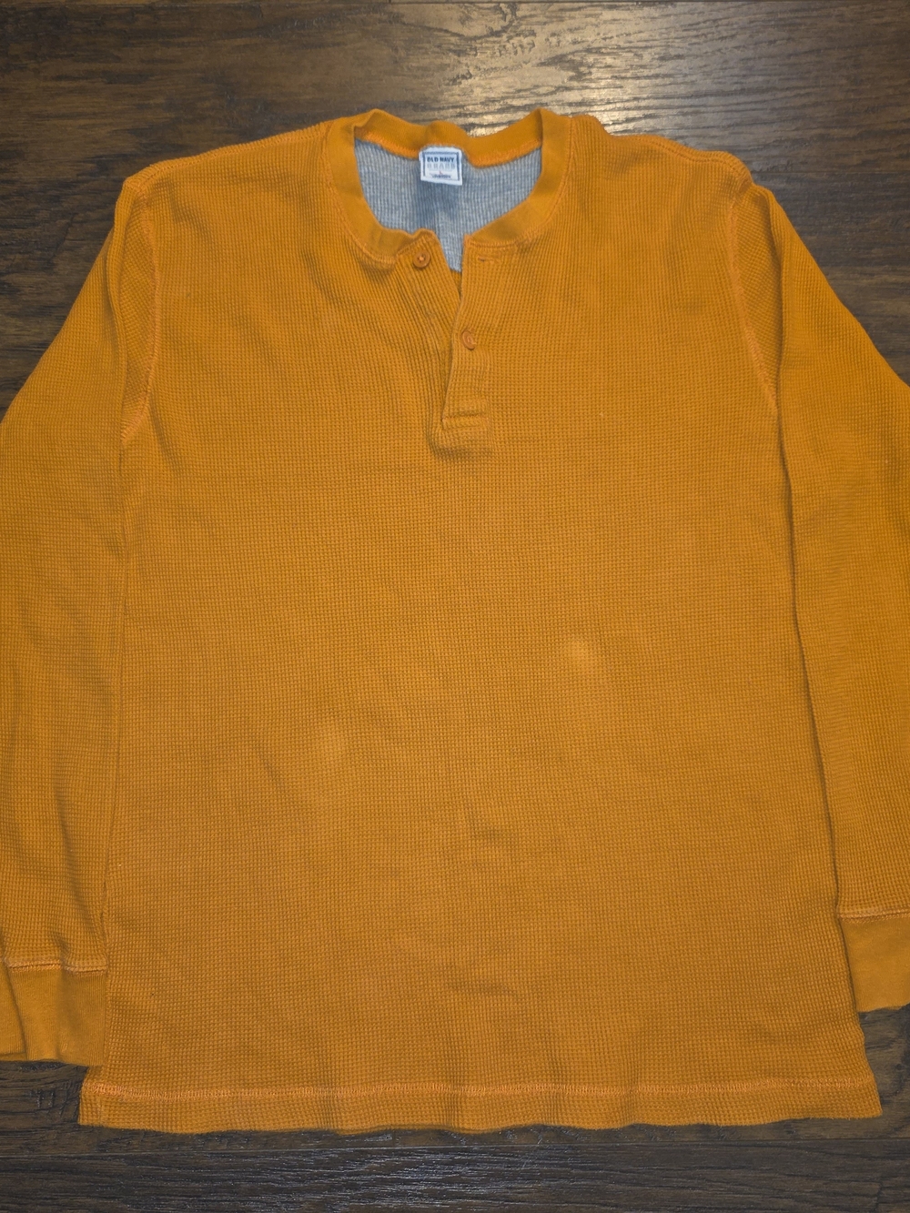 Old Navy Men's Waffle Henley in Orange Size Large